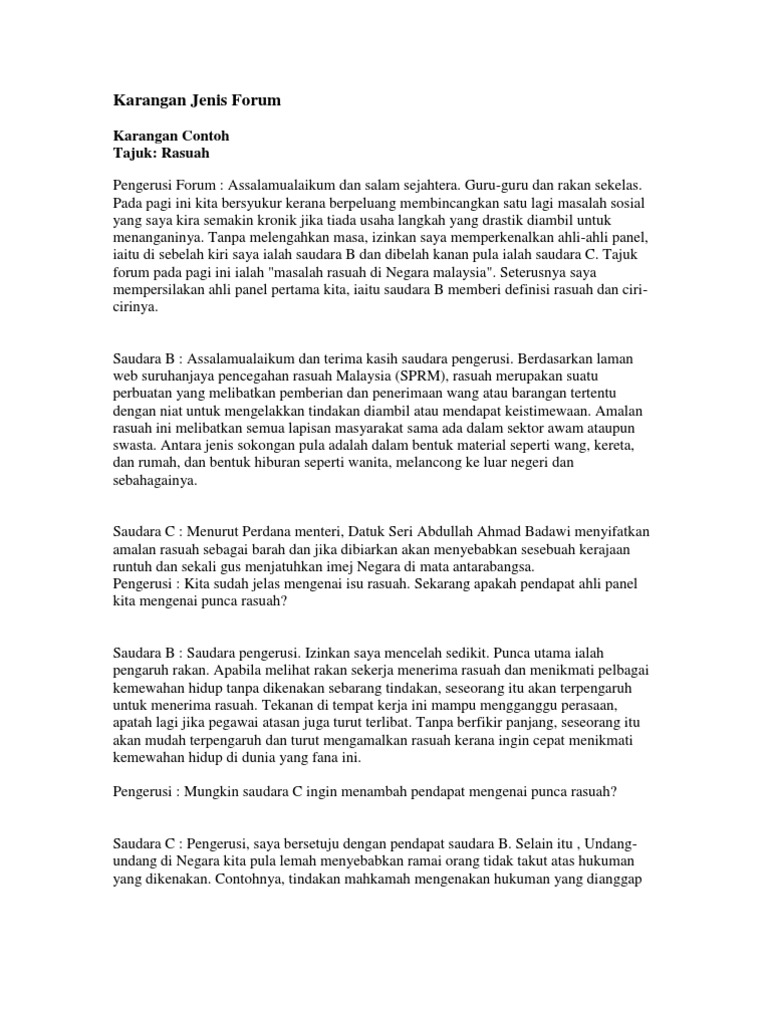 Karangan Jenis Forum Pdf