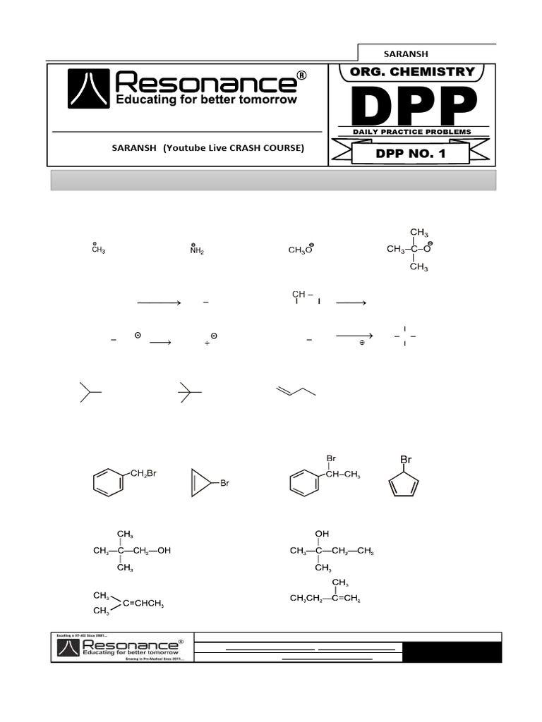 dpp-no1 | PDF | Organic Chemistry | Chemistry