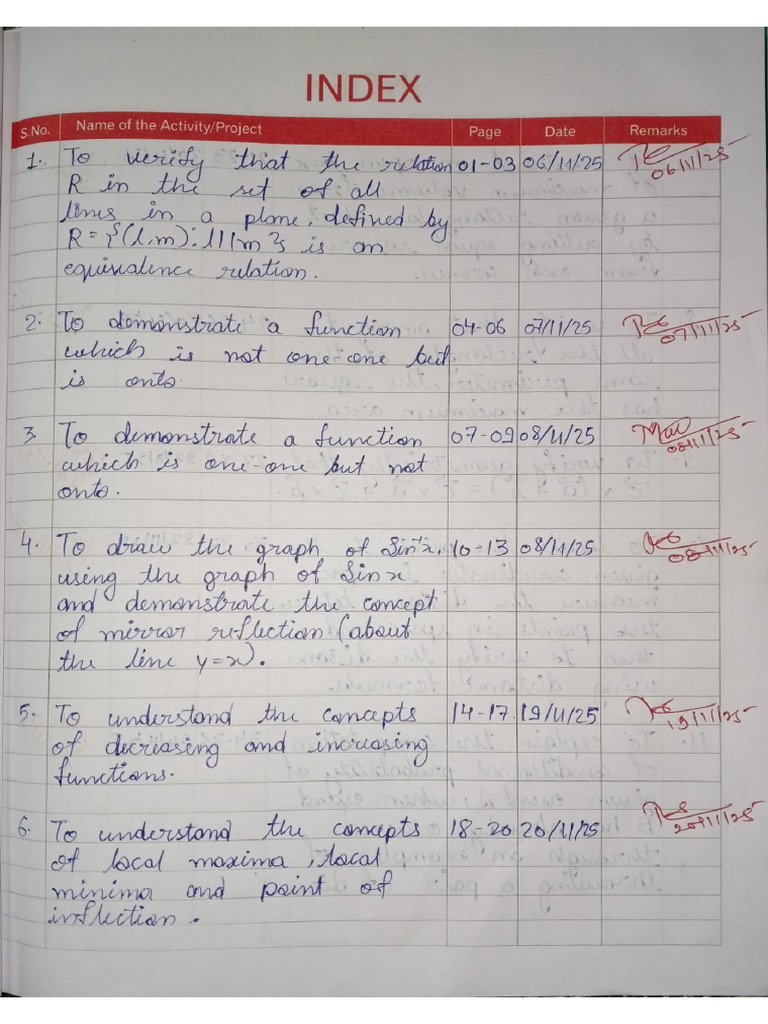 Index and Observation - Mathematics (12th) | PDF