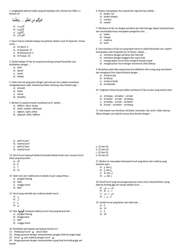 Latihan Soal Uas 2023 | PDF