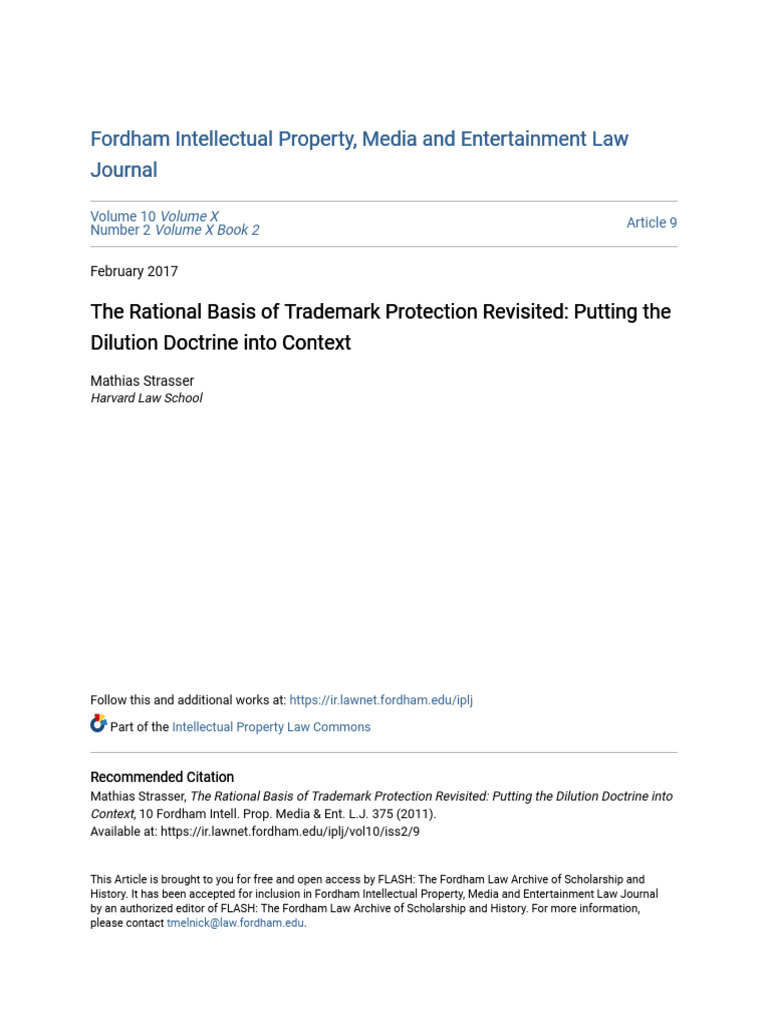 The Rational Basis of Trademark Protection Revisited - Putting The ...