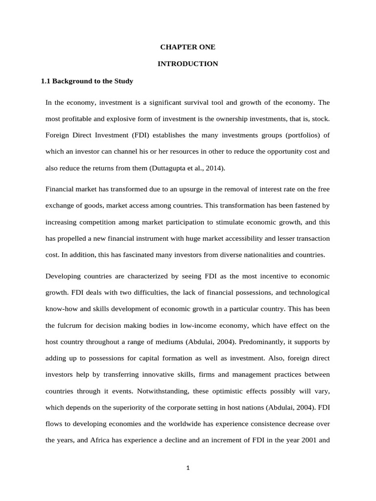 The Impact of Foreign Direct Investment On Economic Growth in Ghana ...