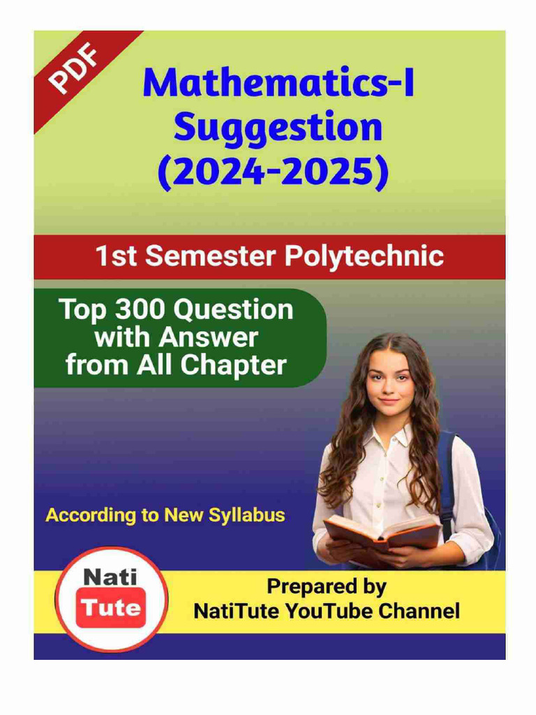 Mathematics-I Suggestion (2024-25) by NatiTute | PDF