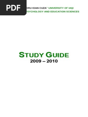 Study Guide 2009 2010 Psihologie Psychology Cognitive Science