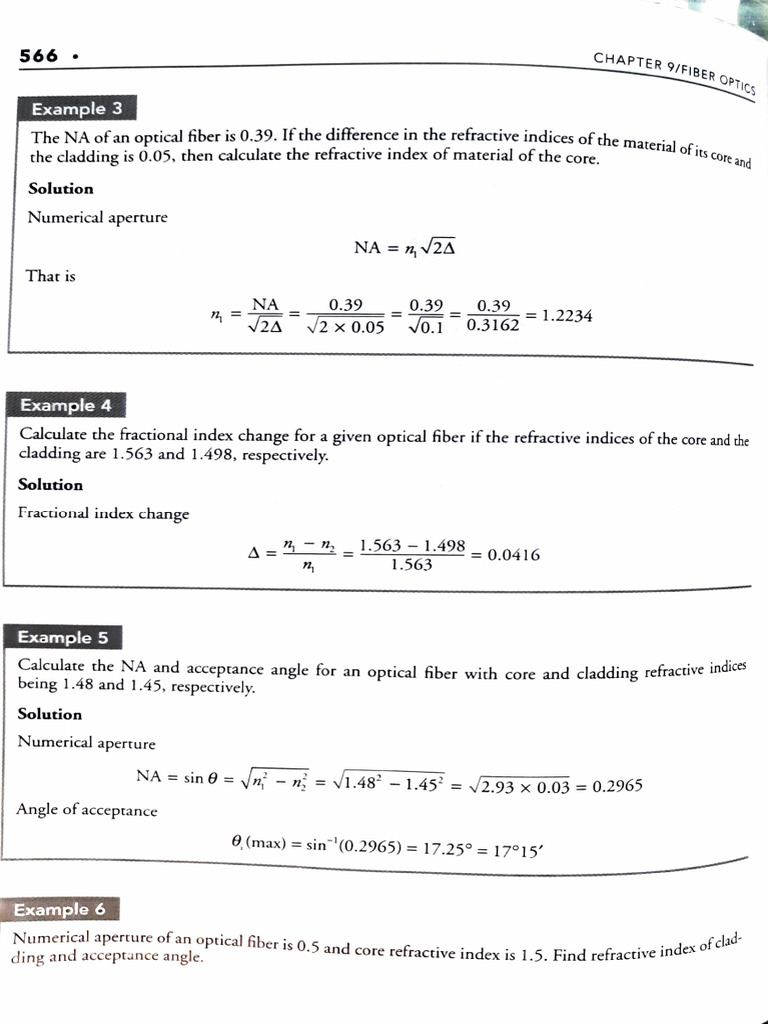 Unit 3 Problems On Optical Fiber | PDF | Optical Fiber ...