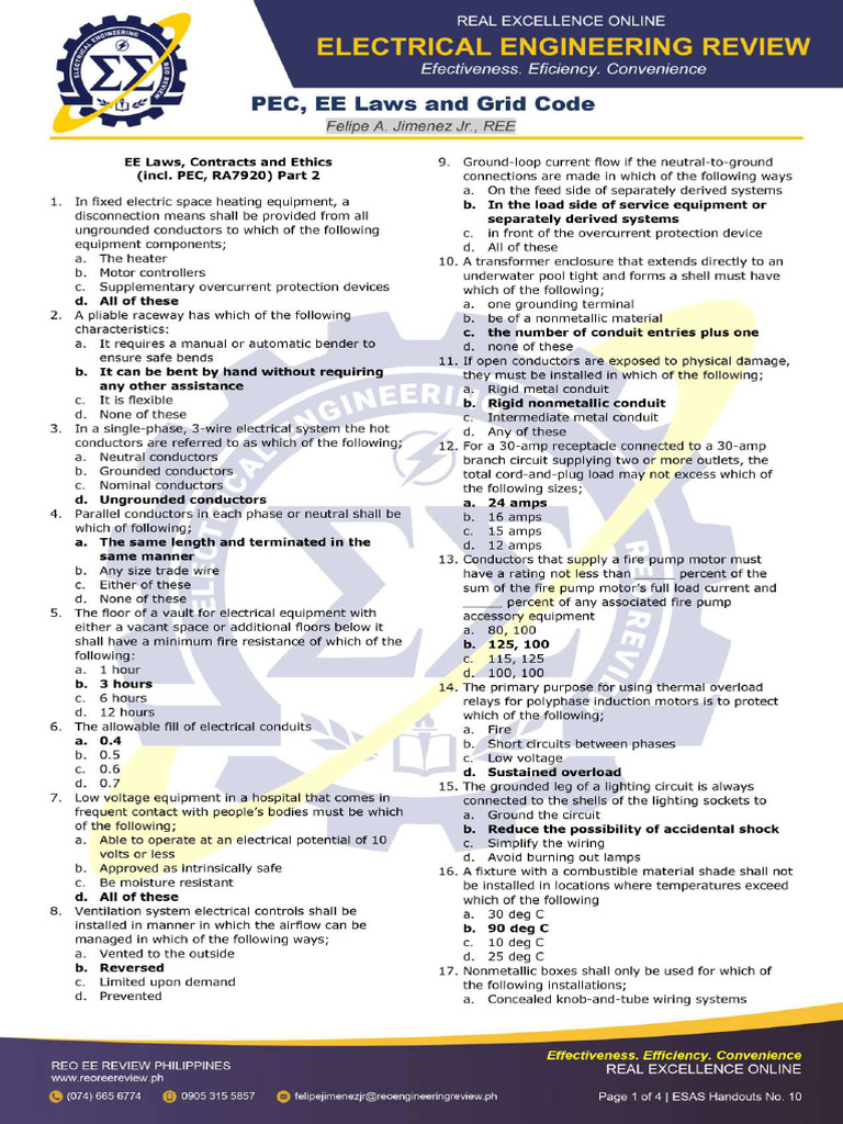 EE Laws Handouts Part 2 | PDF