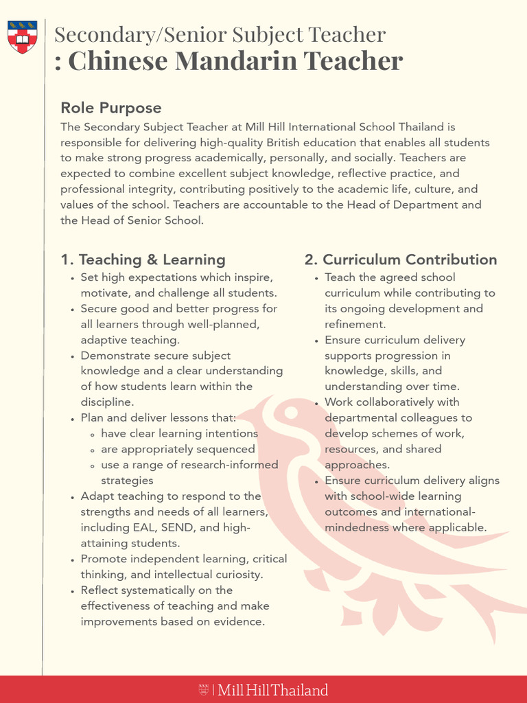 Chinese Mandarin Teacher at MHIST | PDF | Teachers | Educational Assessment