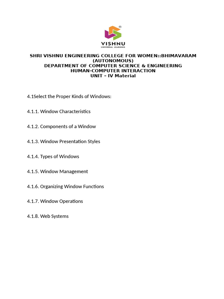 HCI Unit-4 Material | PDF