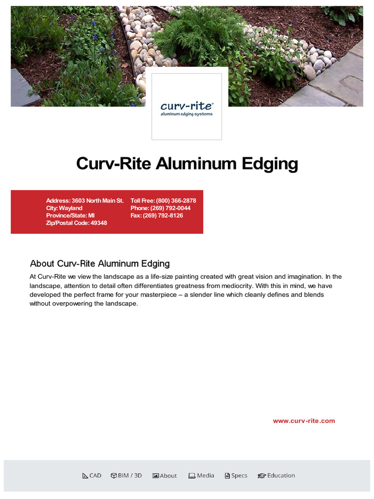 078 - Curv-Rite Aluminum Edging - Brochure | PDF
