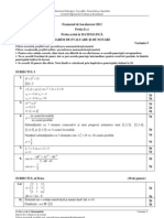 Barem matematica M1 bacalaureat 2012