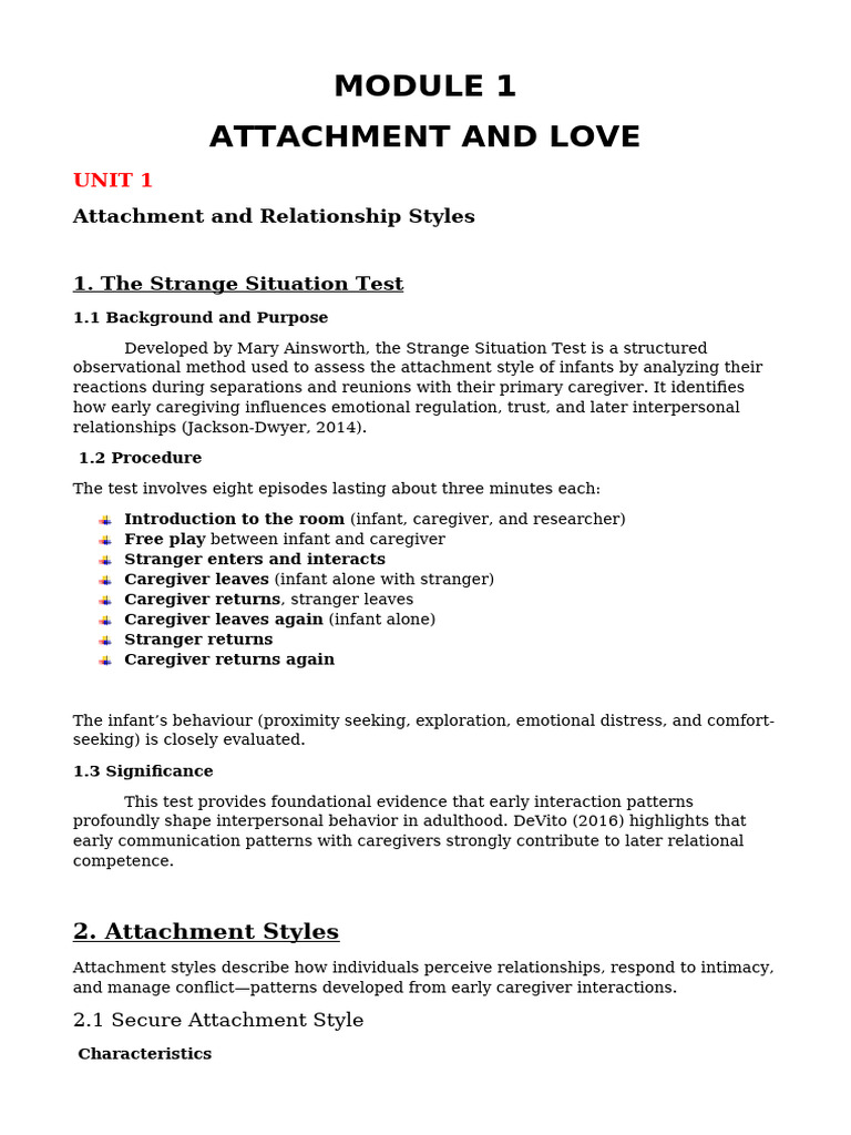 M1-1 | PDF | Attachment Theory | Intimate Relationships