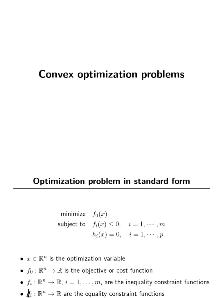 Convex Optimization Problems | PDF | Mathematical Optimization | Linear ...