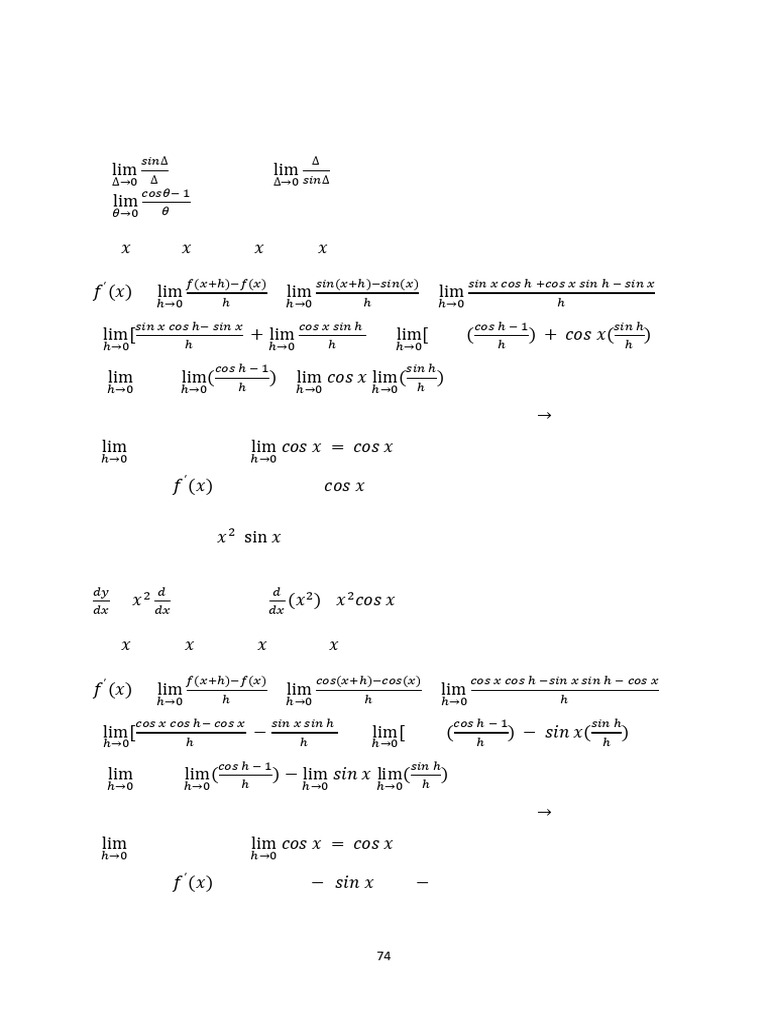 3.3 Derivatives of Triogonometric Functions | PDF | Trigonometric ...