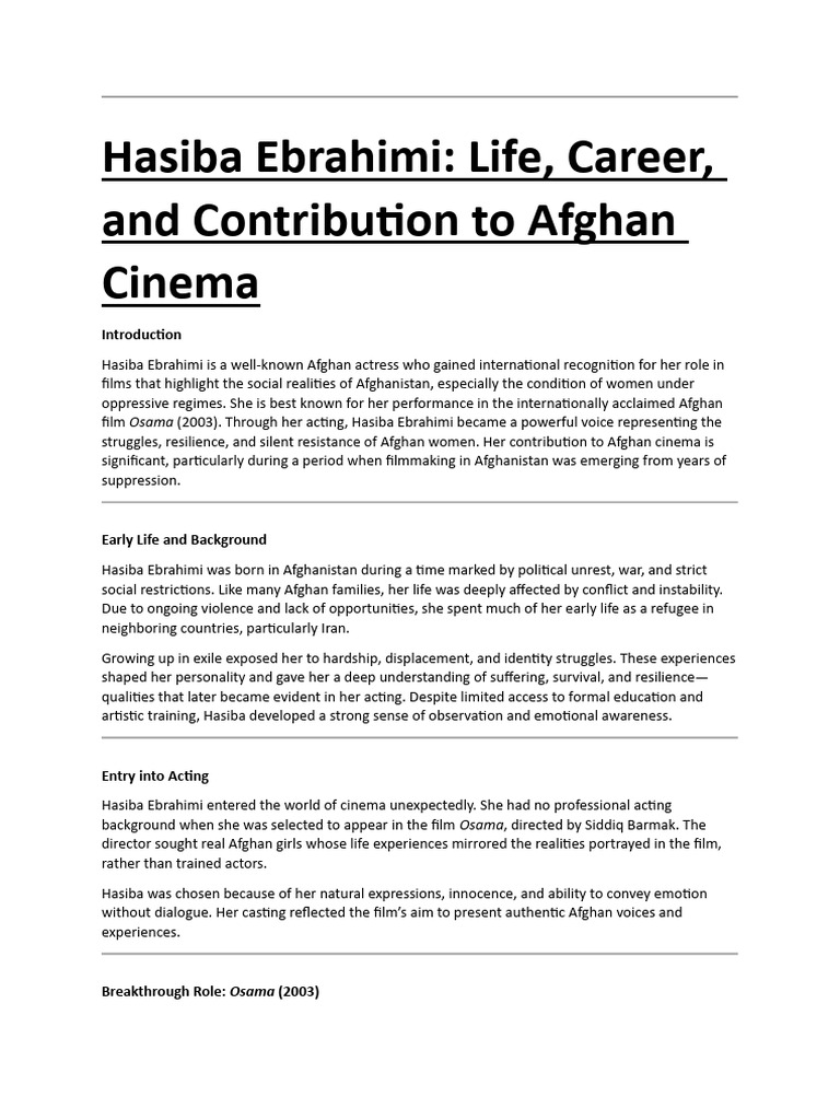 HASIBA EBRAHIMI | PDF | Afghanistan