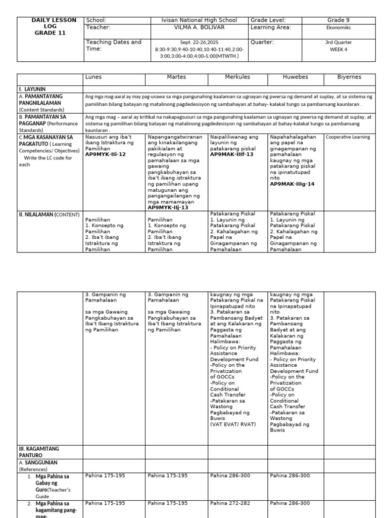 DLL 3rd Grading WEEK 4 | PDF
