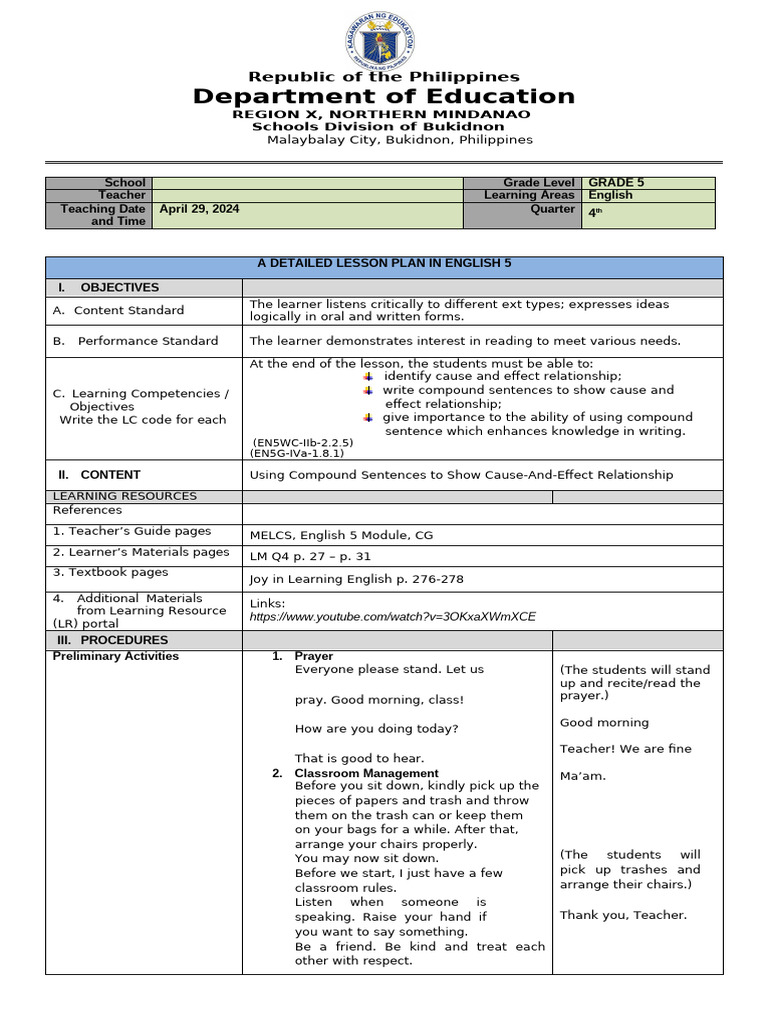 Detailed K-12 Lesson Plan For Demo | PDF | Learning