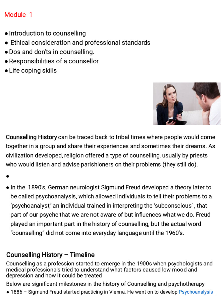 M1 Introduction To Counseling | PDF | Counseling Psychology | Psychotherapy