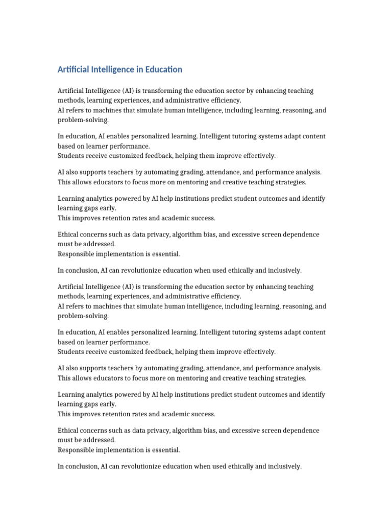 Artificial Intelligence in Education | PDF | Artificial Intelligence ...