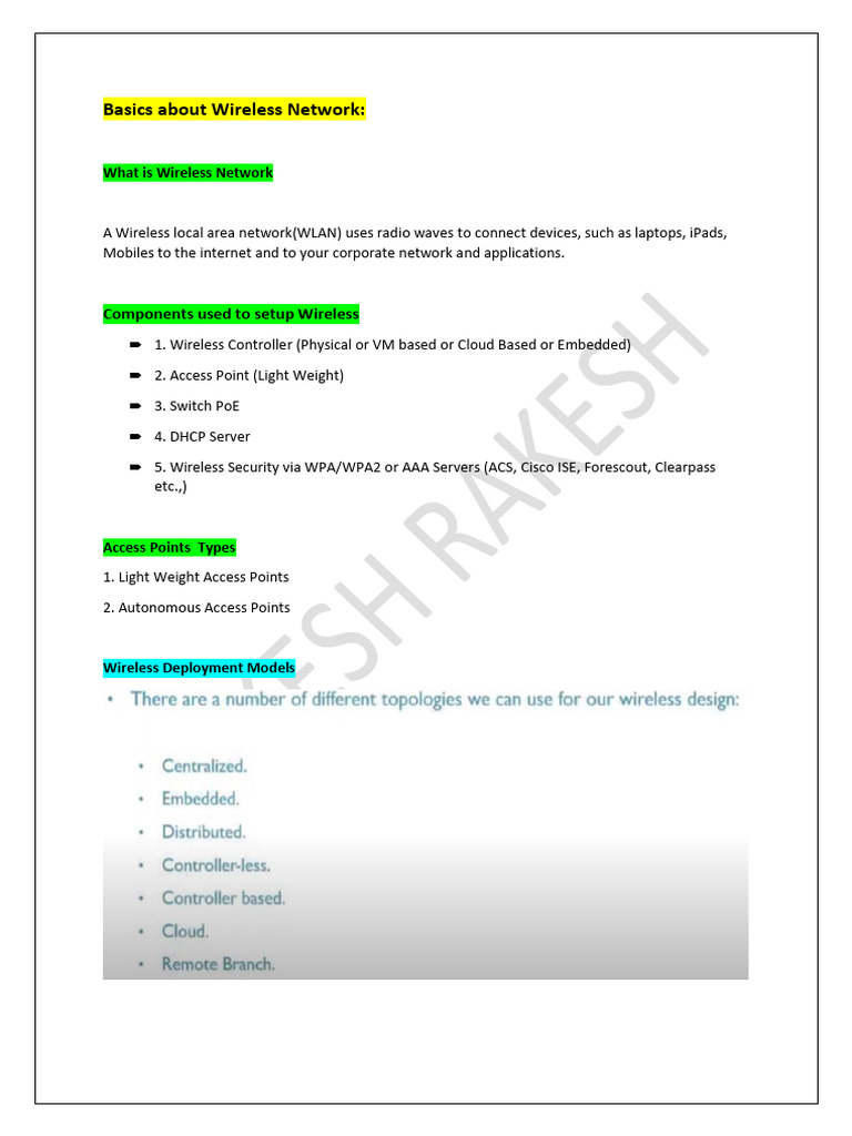 Basics of Wireless Network 1670212480 | PDF | Ieee 802.11 | Wireless ...