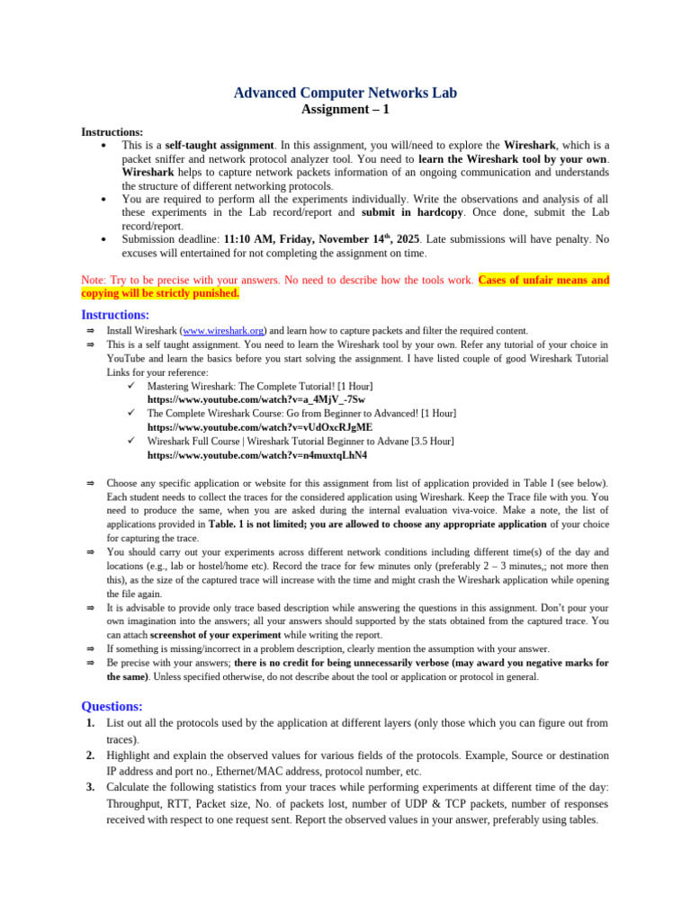 ACN_Assignment1 | PDF | Computer Network | Network Architecture