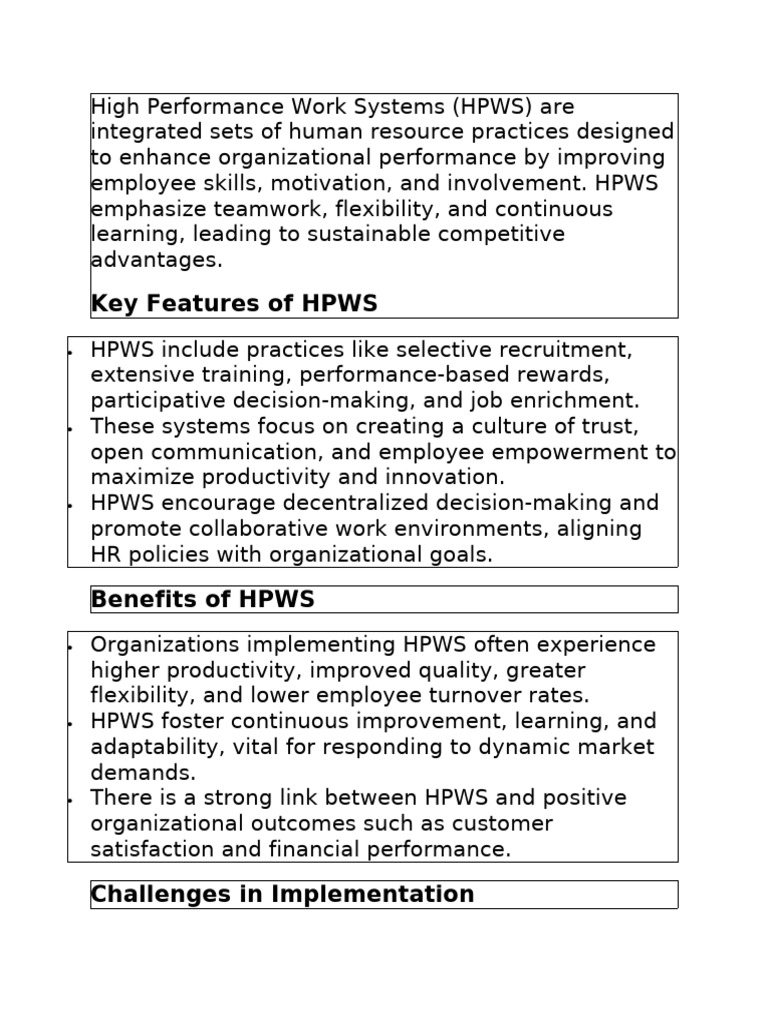 High Performance Work Systems | PDF | Leadership | Economies