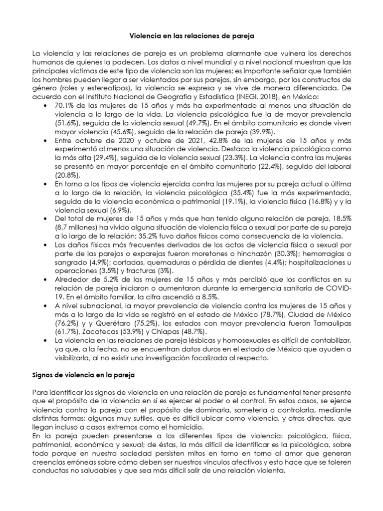 Violencia en Las Relaciones de Pareja | PDF | Violencia | Amor