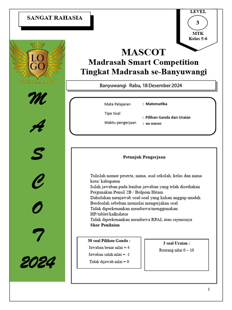 2024 Mascot MTK Level 3 | PDF