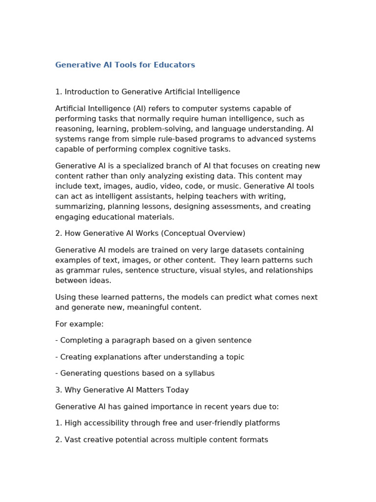 Generative AI Studymaterial | PDF | Artificial Intelligence ...