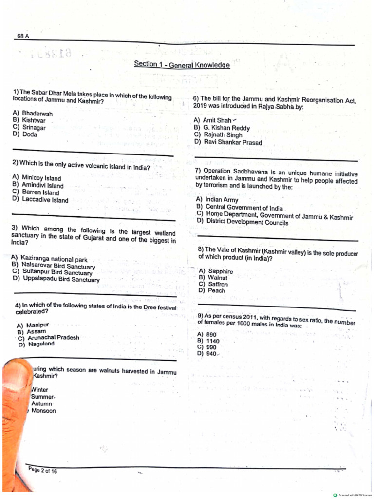 JKSSB FAA Paper 2022 LearnWithVarun | PDF