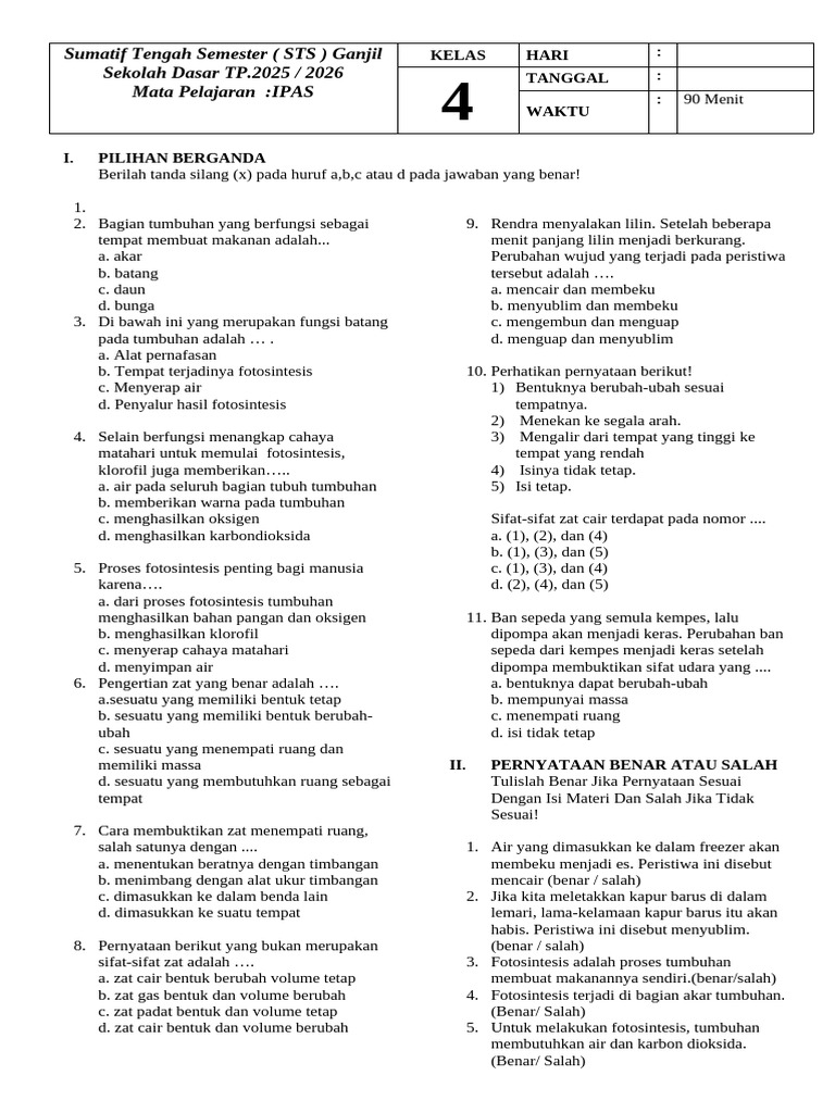 Sumatif Tengah Semester | PDF