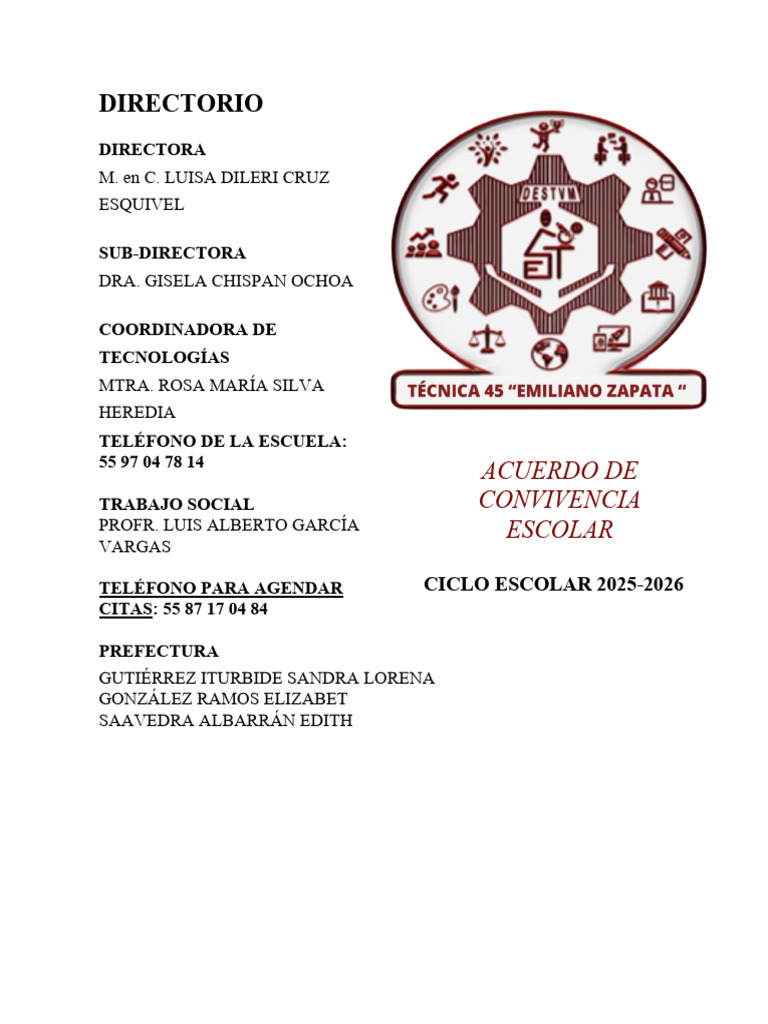 4-Acuerdo de Convivencia Escolar 2025 | PDF | Escuelas | Maestros