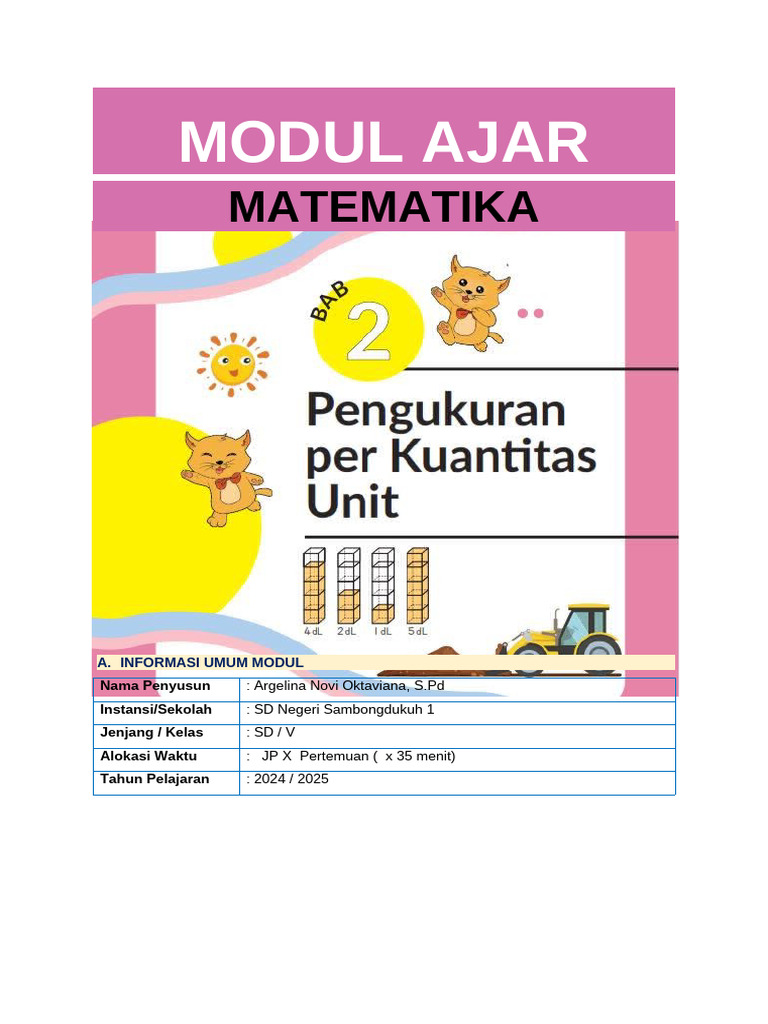Modul Ajar MTK Kelas 5 - BAB 2 | PDF | Komputer