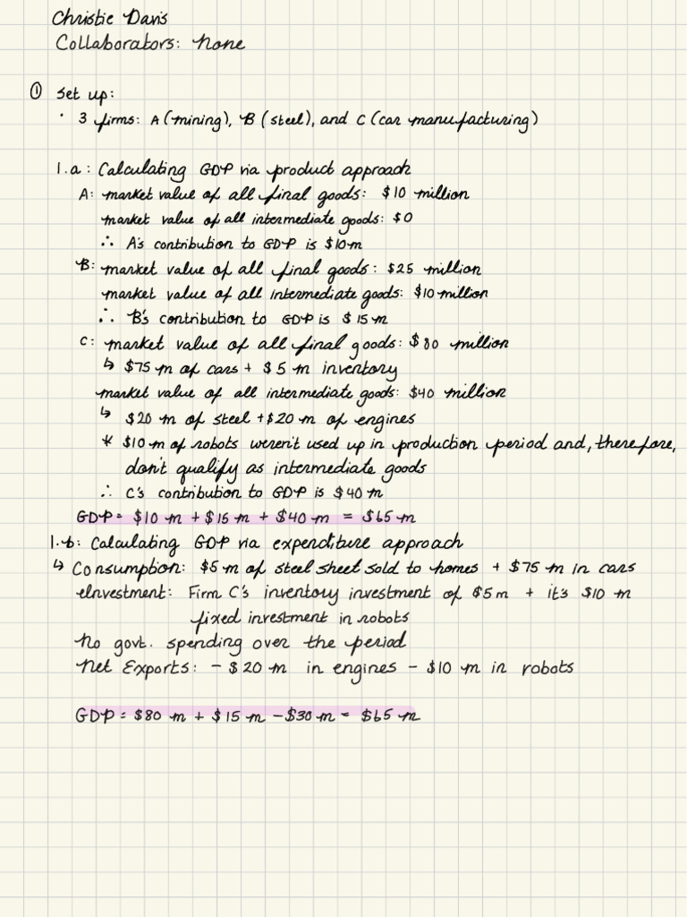 Eco301 Pset 1 | PDF | Gross Domestic Product | Consumption (Economics)