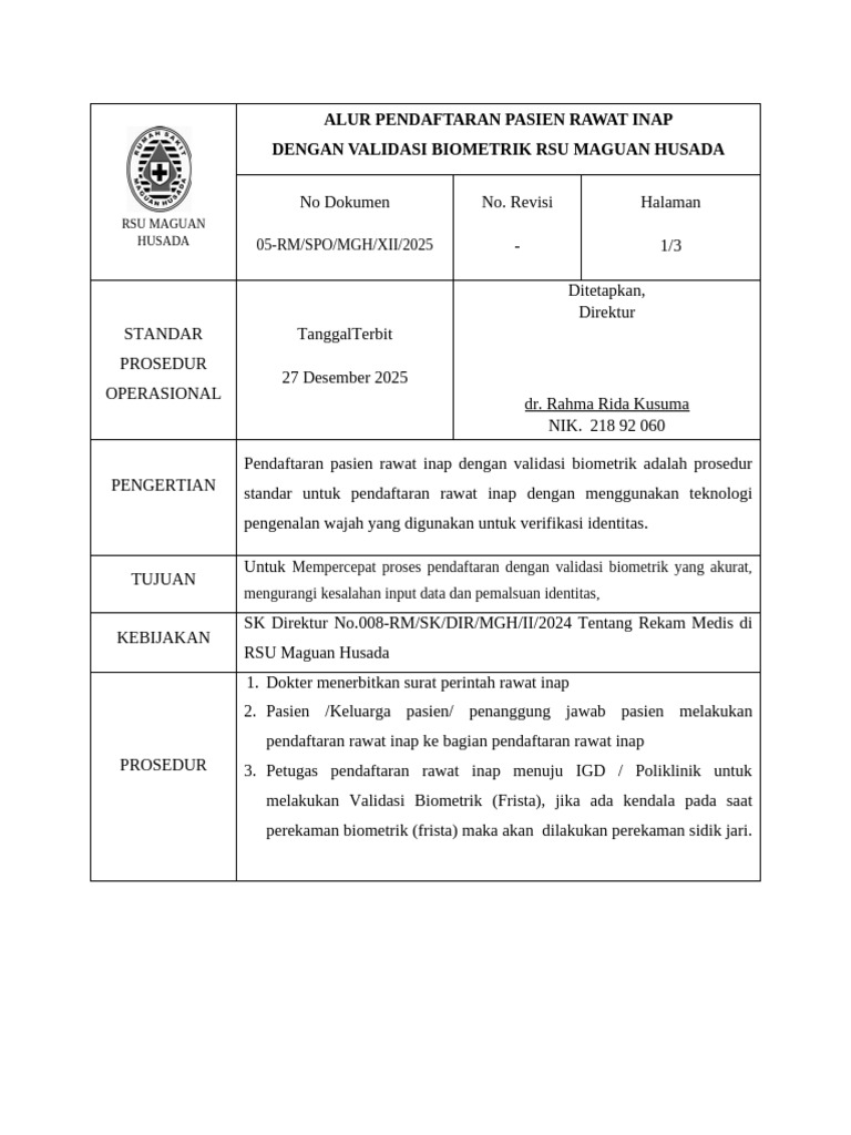 Spo Validasi Ranap | PDF