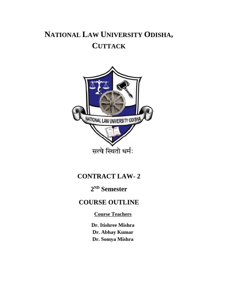 Contract-II Course Outline | PDF | Guarantee | Indemnity