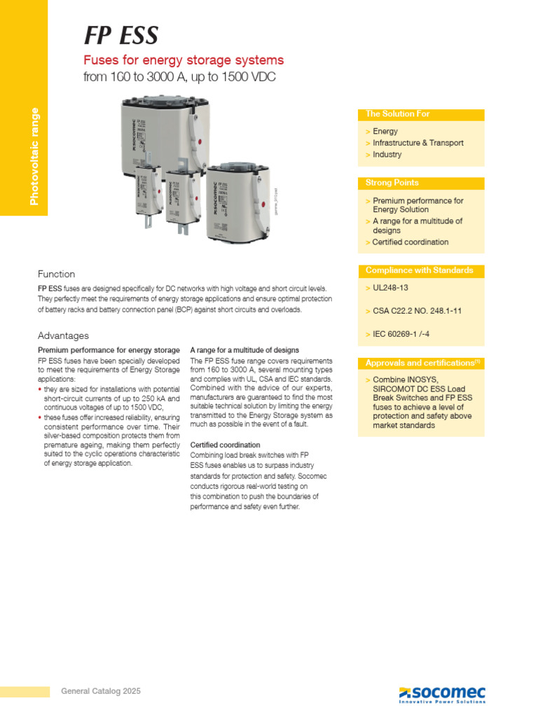 FP ESS Fuses for Energy Storage Systems CATALOGUE PAGES 2025 07-18-16 ...