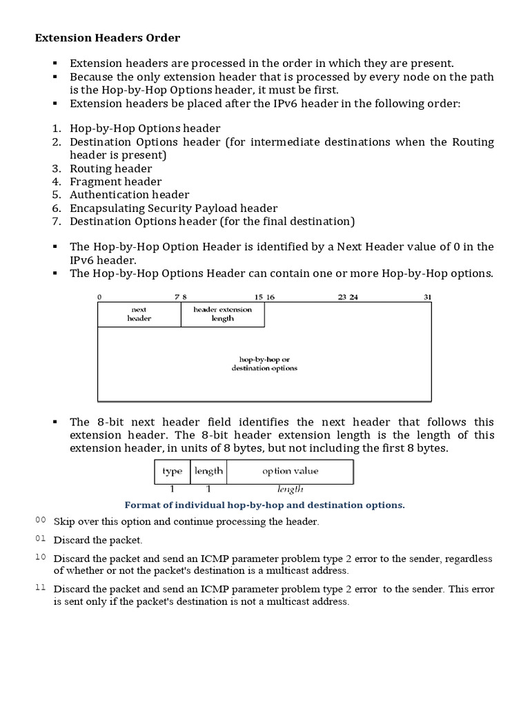 Extension Headers Order | PDF