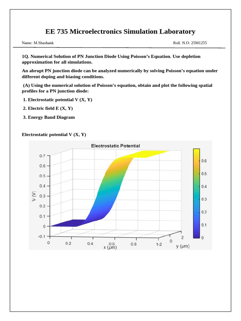 EE 735 Microelectronics Simulation Laboratory | PDF | P–N Junction ...