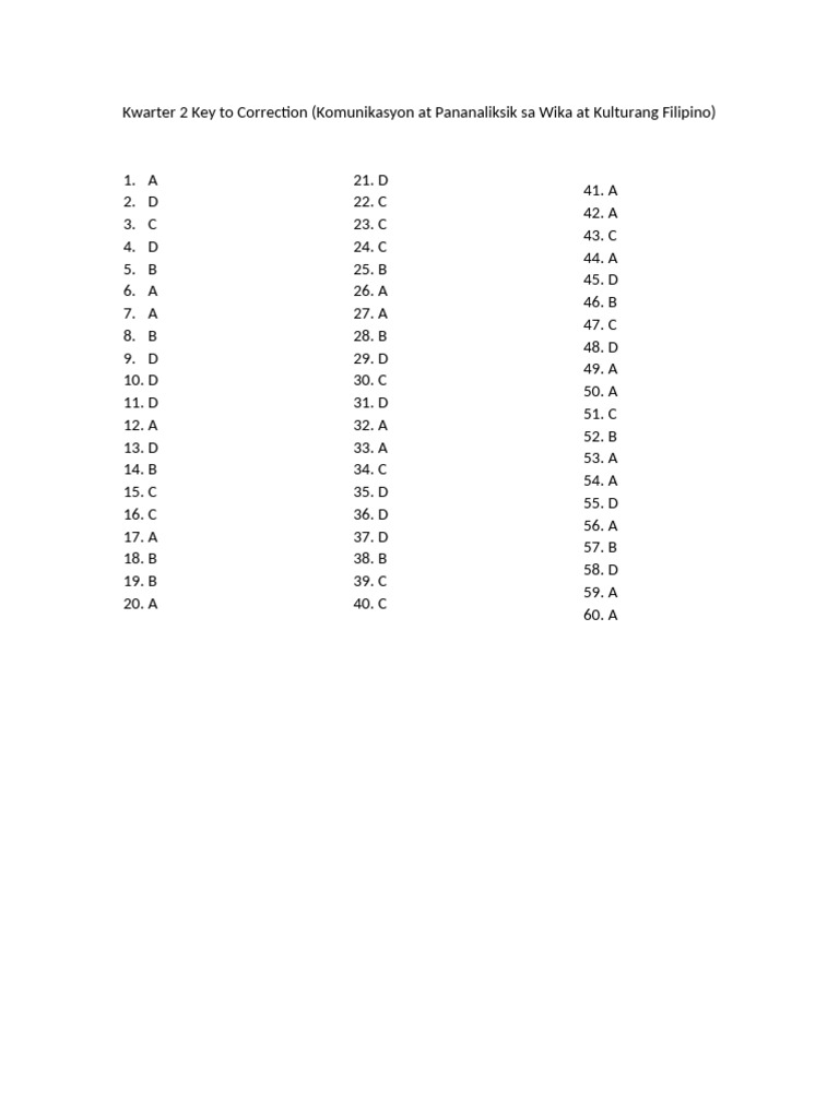 Kompan Key to Correction q2 | PDF