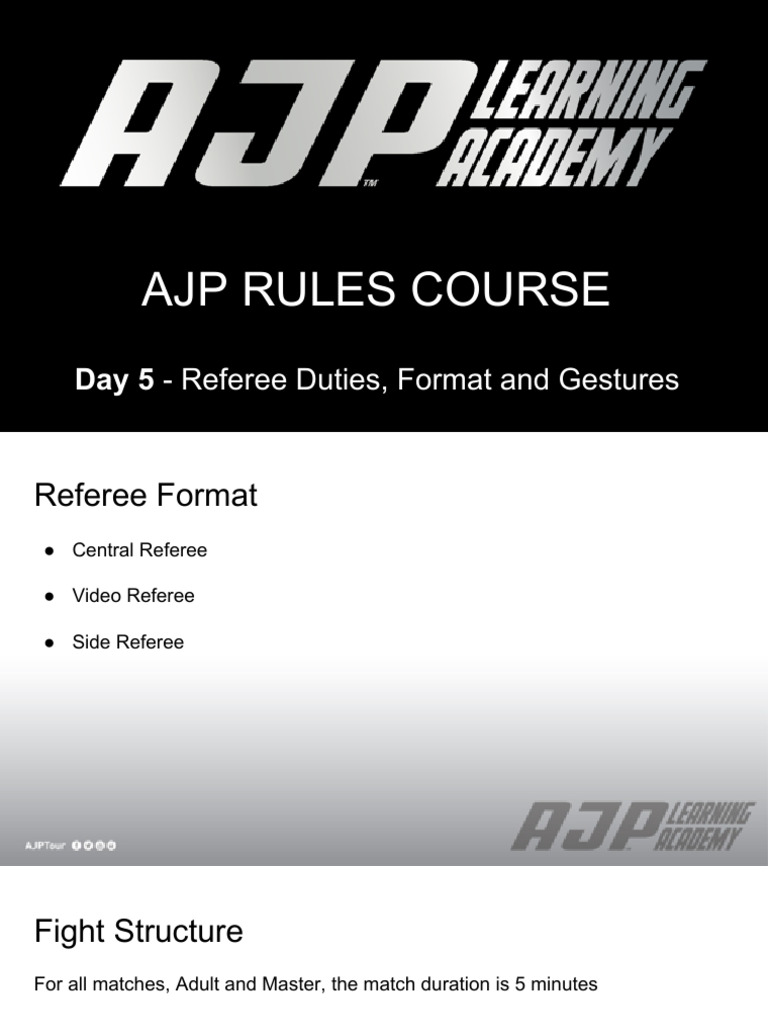 AJP Rules Course, Day 5 | PDF | Referee | Hand