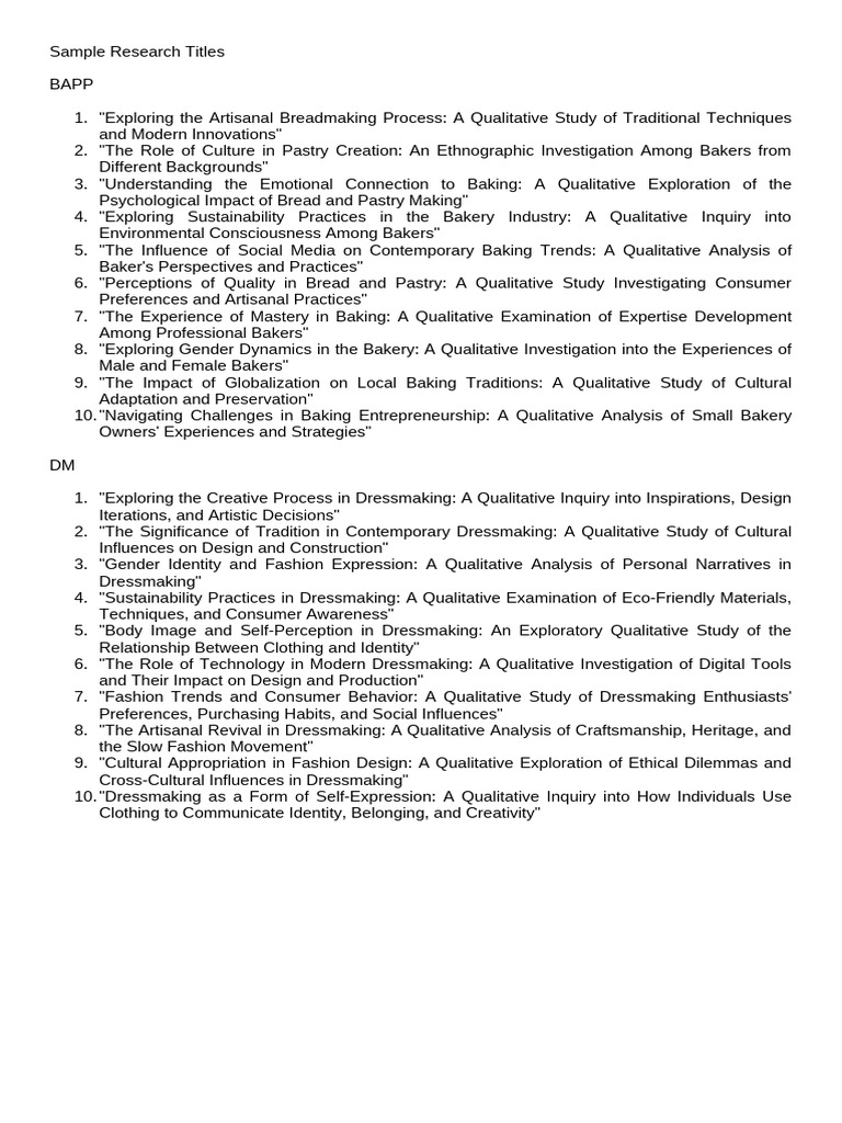 Sample Research Titles Pdf Qualitative Research Entrepreneurship 
