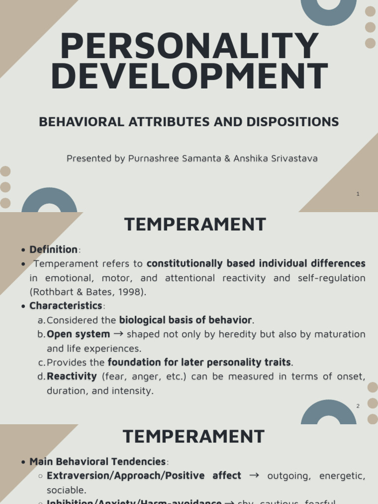 Personality Development | PDF | Temperament | Self Esteem