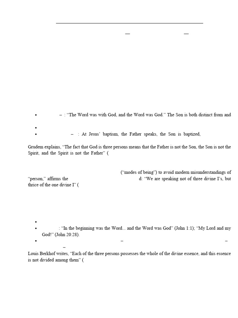 The Trinity | PDF | Trinity | God In Christianity