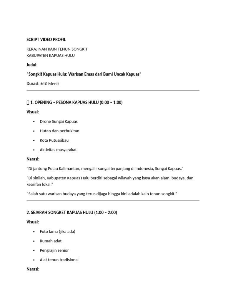 Script Video Profil | PDF