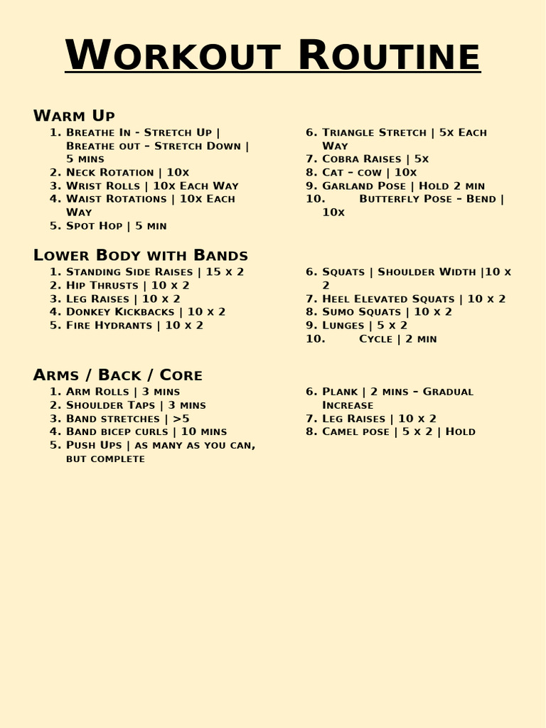 Workout Routine | PDF