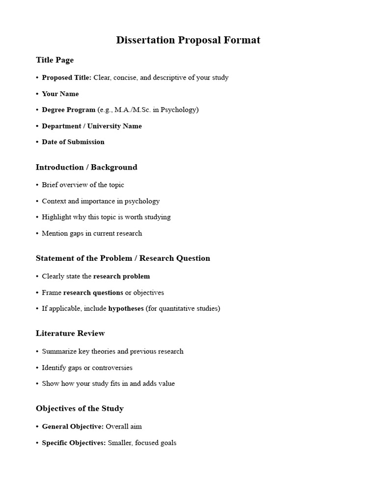 Dissertation Propsal Format | PDF