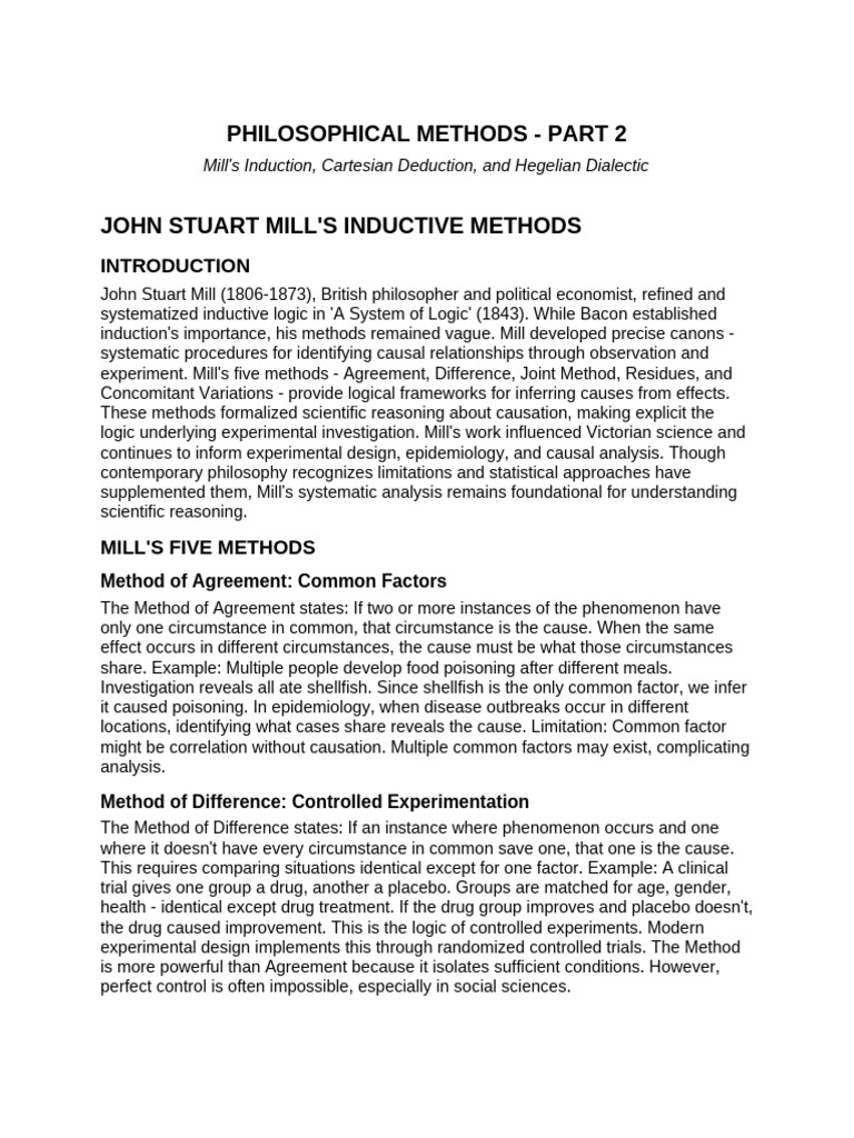 Philosophy Methods Part2 Mill Descartes Hegel | PDF | Dialectic | Georg ...