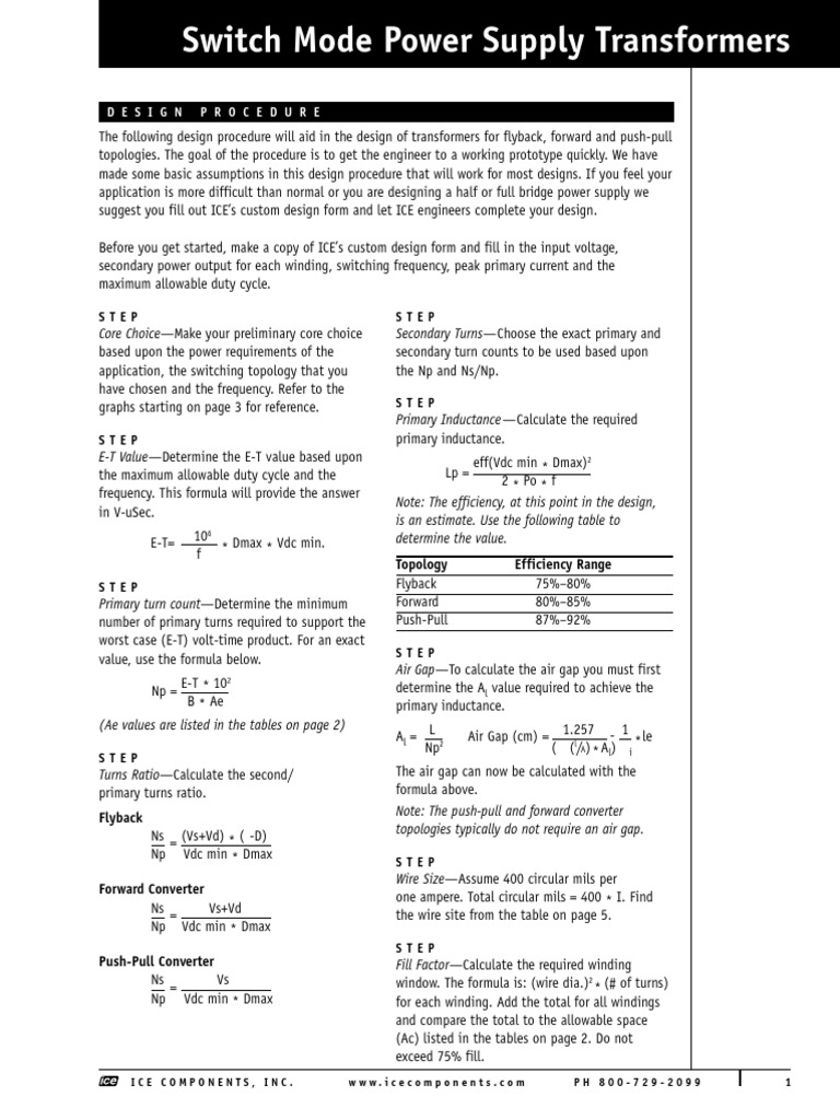 Switch Mode Power Supply Transformers | PDF | Power Electronics ...