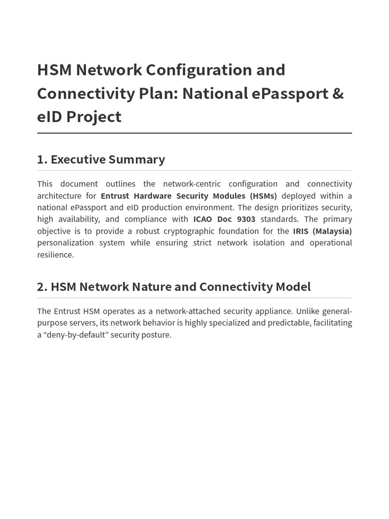 HSM Network Configuration Plan | PDF | Computer Network | Firewall ...