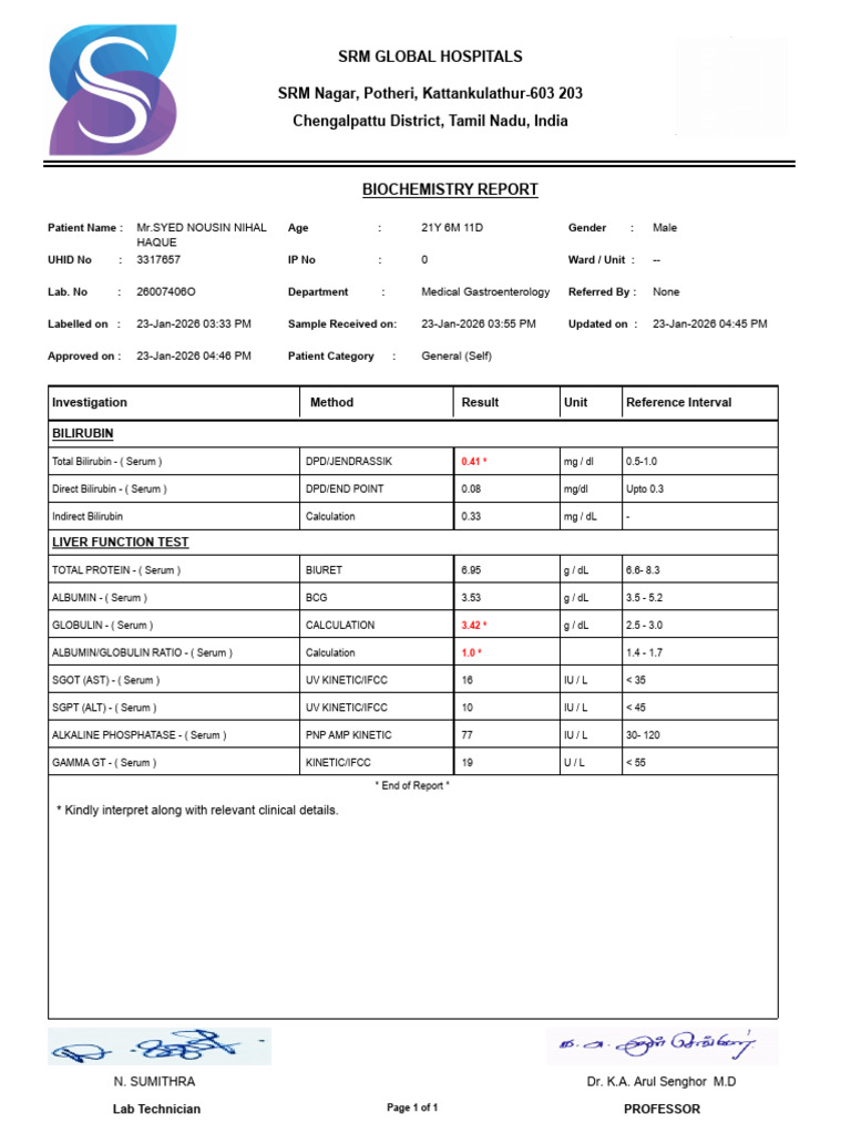 SRMLabReport_26007406O_3317657 | PDF | Medical Specialties | Liver
